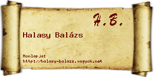 Halasy Balázs névjegykártya